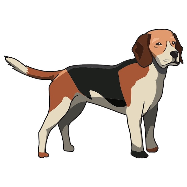 English Foxhound Dog Decal, Dog Lover Decor Vinyl Sticker